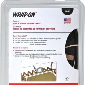 Wrap-On Roof And Gutter Defrost Cable, 100 Ft Black Electric Heating Cable
